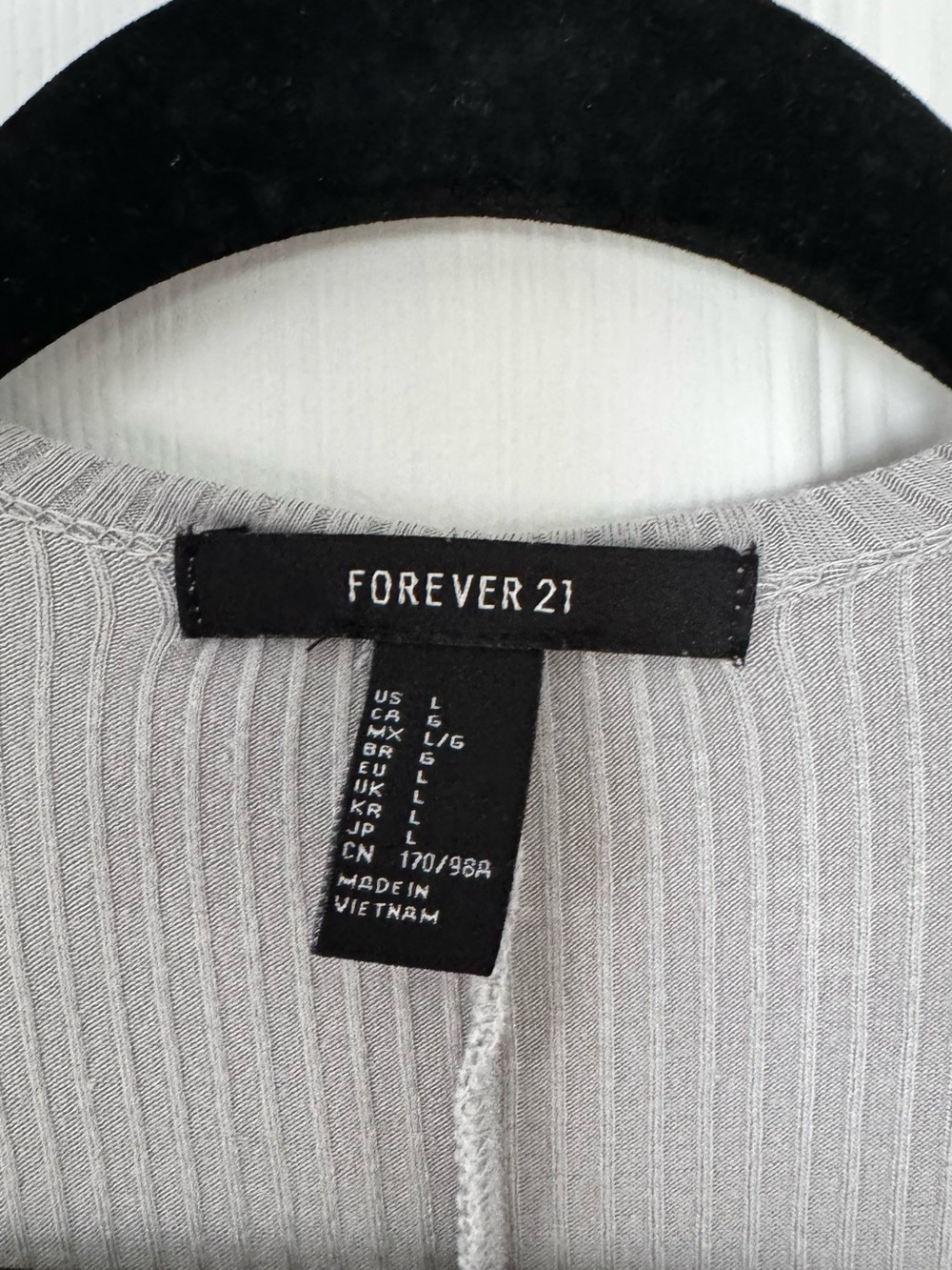 Forever 21 Long Ribbed Open-Front Duster - Light Gray - Picture 2 of 3
